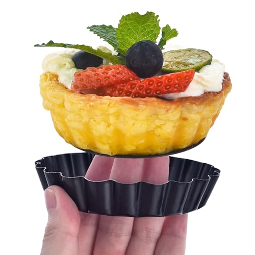 24Packs Mini Tart Pans 3 Inch with Removable Botttom