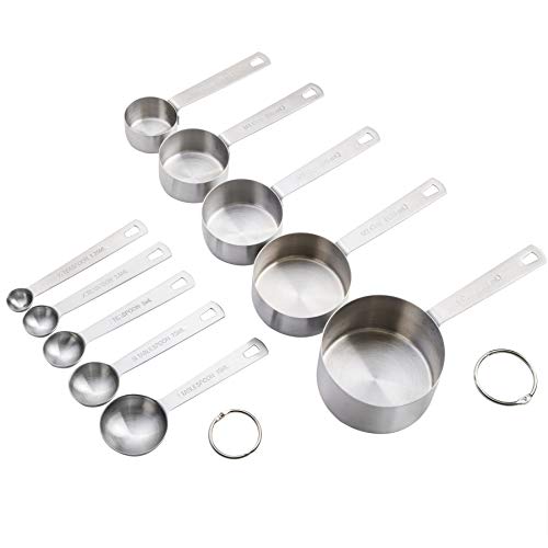 10 Piece Stainless Steel Measuring Cups and Spoons Set