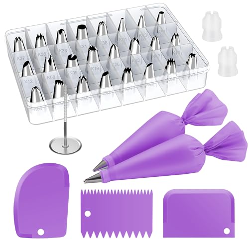 32 Piping Bags and Tips Set Frosting Piping Kit for Beginners & Pros (32 Count)