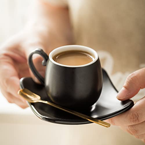 Espresso Cups with Saucers Set (3 Count)