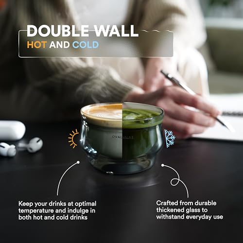 Double Wall Latte Art Cups 8.5oz (2 Count)