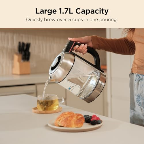 1.7L Glass Electric Kettle with Tea Infuser