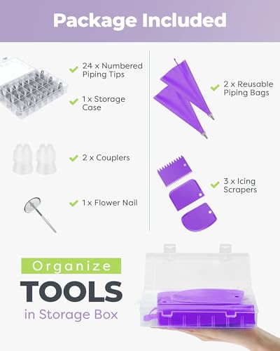 32 Piping Bags and Tips Set Frosting Piping Kit for Beginners & Pros (32 Count)