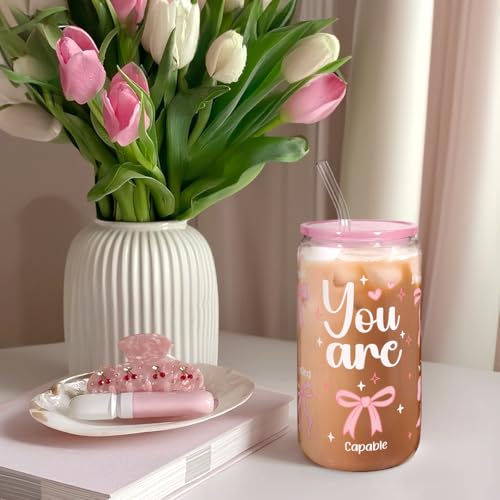 Christian 16oz Can Glass Tumbler with Acrylic Lid & Straw