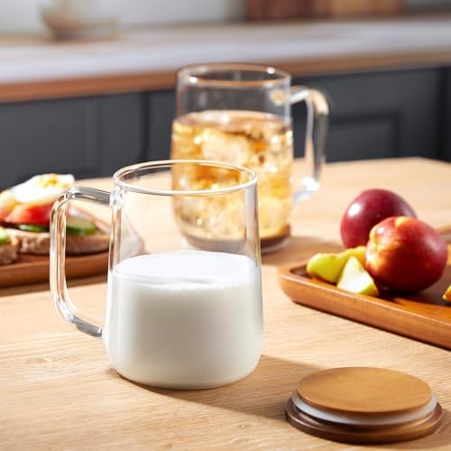 Large Glass Coffee Mugs (2 Count)