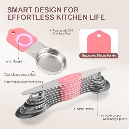 16 Piece Magnetic Measuring Cups and Spoons Set