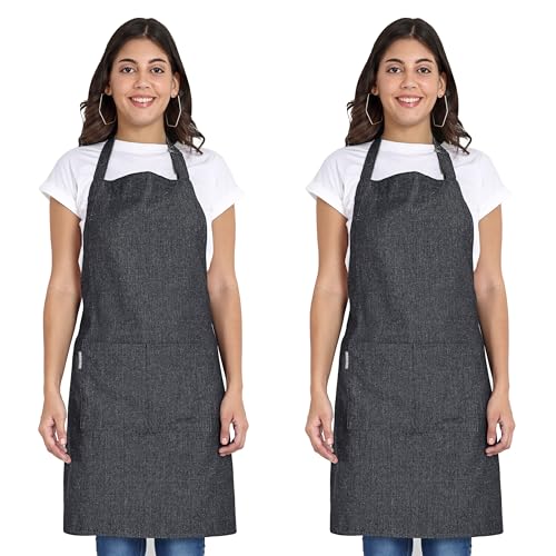 Chef Apron Recycled Cotton Kitchen Apron with an Adjustable Neck with Long Ties