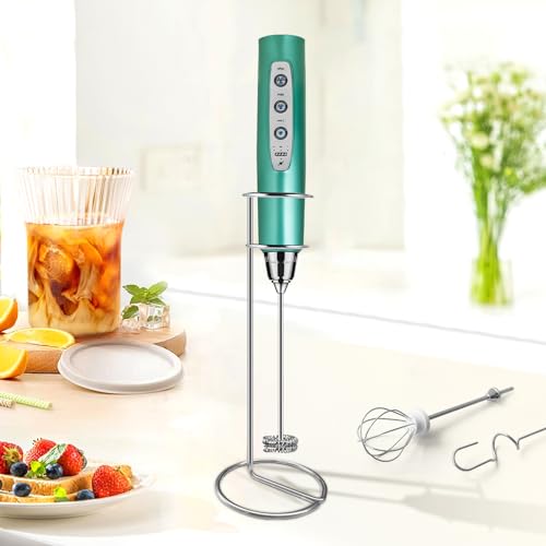 Milk Frother Wand Rechargeable Handheld Electric Whisk 3 Speed Adjustable