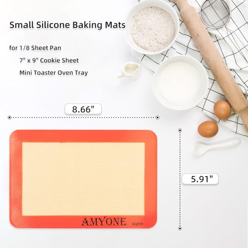 1 8 Sheet Silicone Baking Mats for 9x7" Toaster Oven