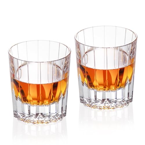 Crystal Whiskey Glasses Set of 2 Handcrafted Old Fashioned Glasses (2 Count)