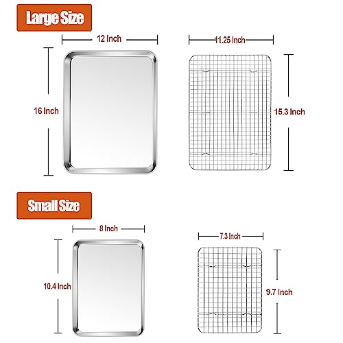 16 + 10.4 Inch Cookie Baking Sheet Pan with Wire Rack