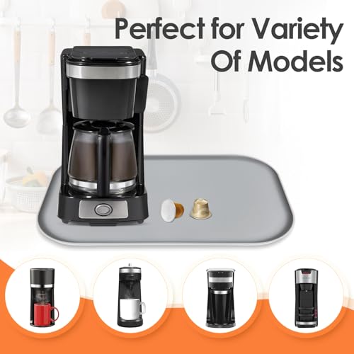 Silicone Coffee Maker Mat with Lip for Countertops