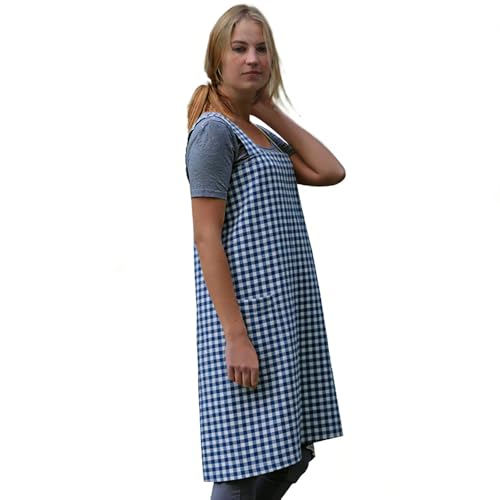 Women's Pinafore Square Apron Baking Cooking Gardening Works Cross Back Cotton