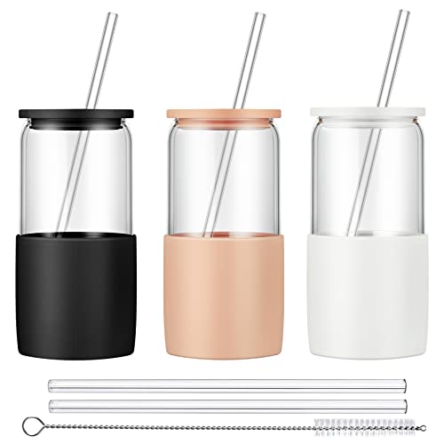 Glass Tumbler with Straw and Lid