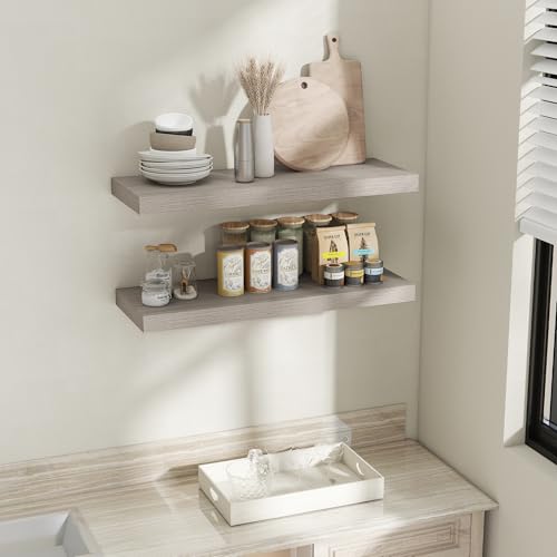 36 Inch Grey Floating Shelves for Wall (2 Count)