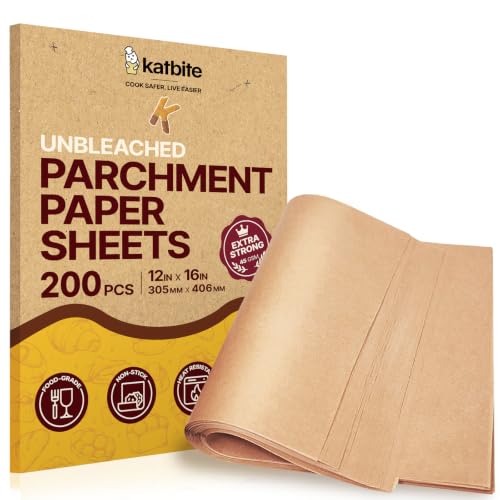 200Pcs 12x16 In Unbleached Parchment Paper for Baking
