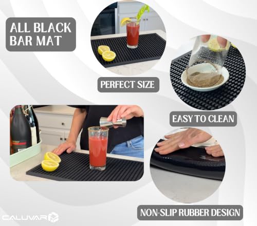 Bar Mat All Black 18x12 in Silicone