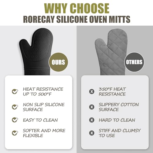 Silicone Oven Mitts and Pot Holders Sets