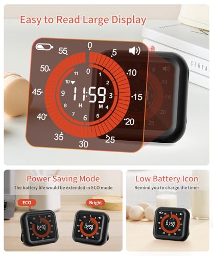 Digital Magnetic Visual Kitchen Timer