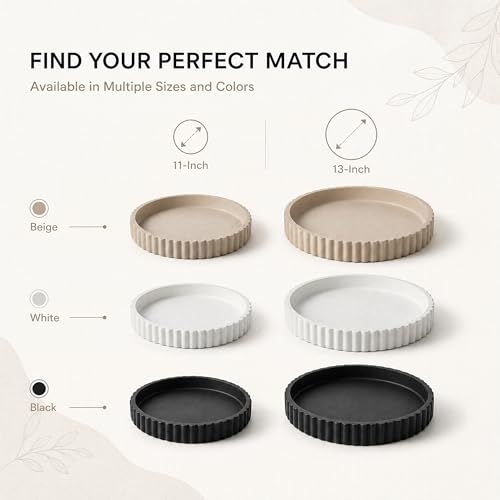 11 Inch Concrete Round Tray Home Decor for Coffee Table Decor