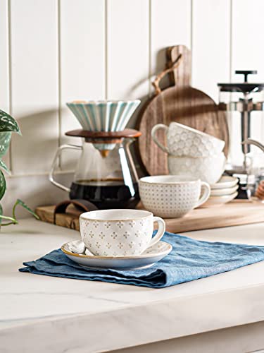 6 oz Cappuccino Cups with Saucers (4 Count)