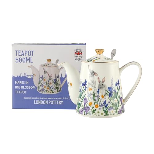 Porcelain Tea Set with Removable Stainless Steel Infuser for Afternoon Tea