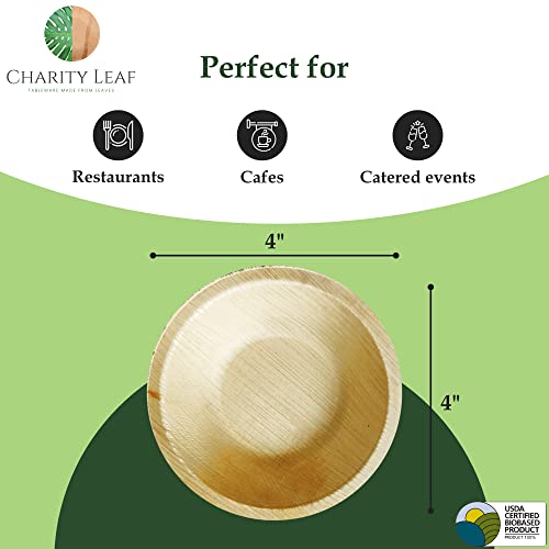 Disposable Bamboo 4" Round Bowl (200 Count)