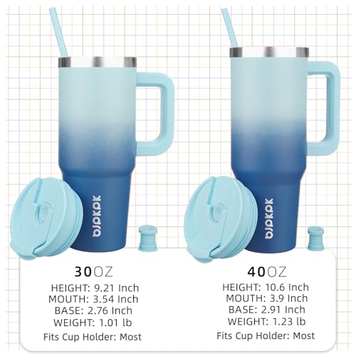 30 oz Insulated Tumbler with Handle & Straw