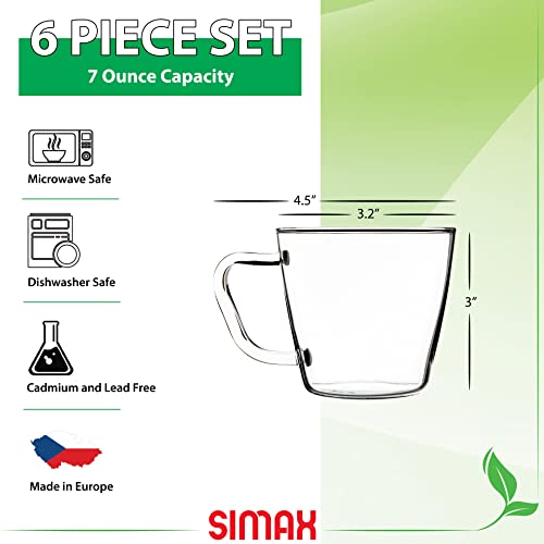 Small Clear Glass Coffee Mug Set of 6