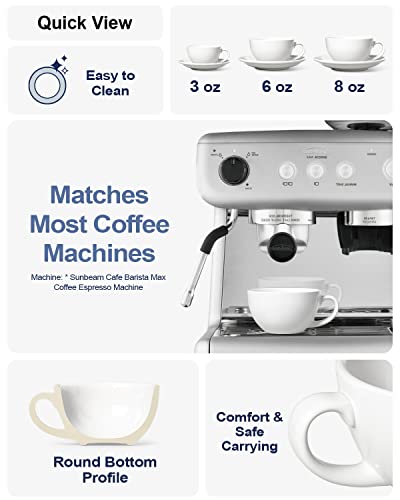 3 oz Espresso Cups with Saucers (4 Count)
