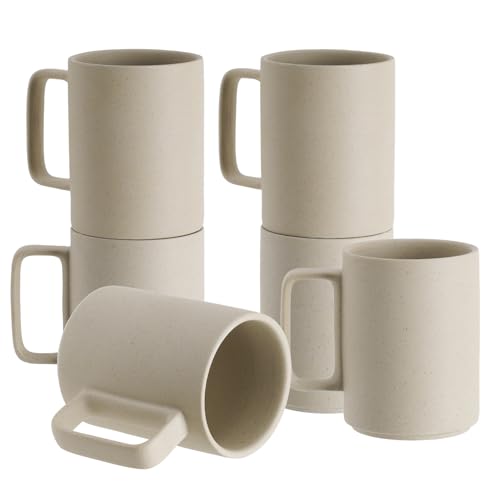 Large 15 Ounces Porcelain Coffee Mug Tea Mugs Set of 6 (6 Count)