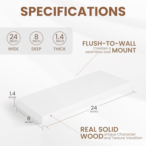 Rustic Floating Shelves for Home Decor (2 Count)