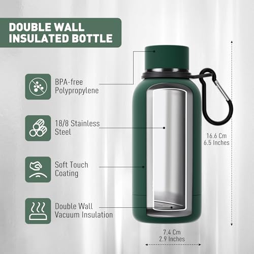 Small Water Bottle 12oz with Clip