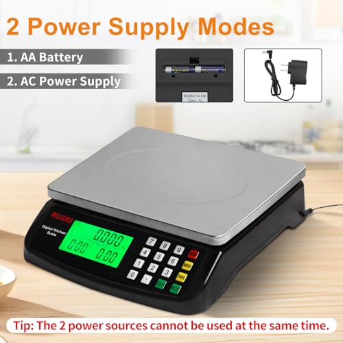 Large Digital Kitchen Scale Black 30kg