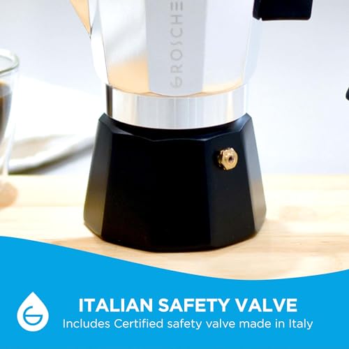 Milano Stovetop Espresso Maker Moka Pot 6 espresso Cup Tuxedo Black