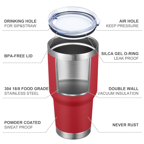 30oz Insulated Tumbler With Lids and Straws (8 Count)