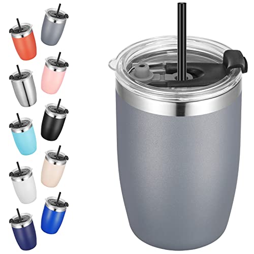 Stainless Steel 12 oz Tumblers bulk Vacuum Insulated Double Wall Travel Tumbler with Lid and Straw Reusable Tumbler