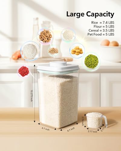 Airtight Food Storage Container with Pop Lid & 130ml Scoop (2 Count)