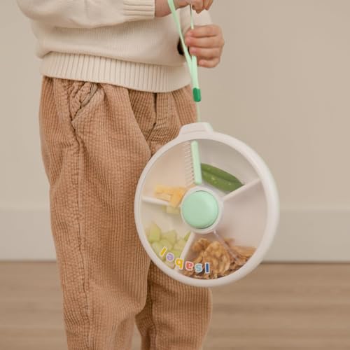 Kids Large Snack Spinner Slide Bundle with Hand Strap and Sticker Sheet (4 Count)