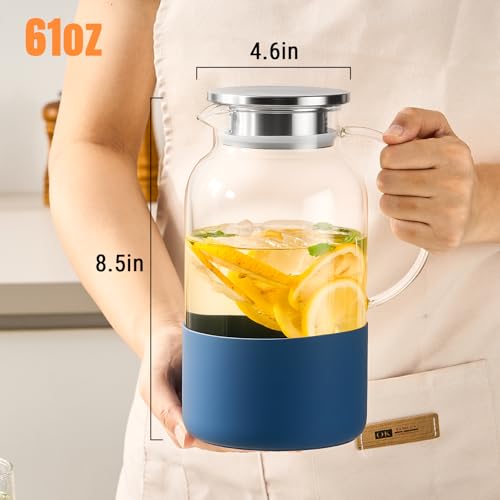 Glass Pitcher with Lid