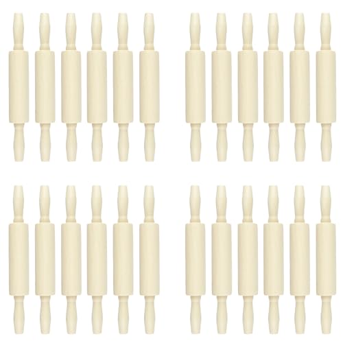 24 Pack Wood Small Rolling Pin for Kids (24 Count)