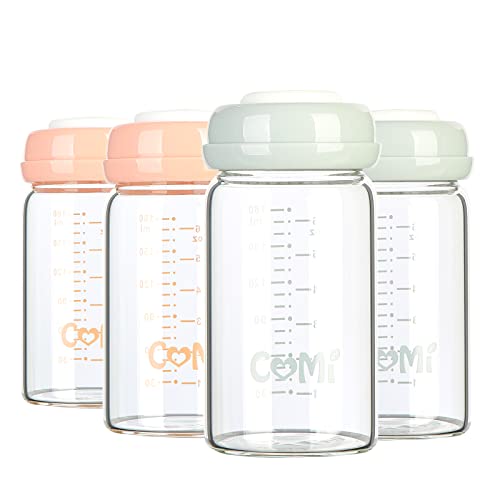 Wide Neck Glass Breastmilk Collection n Storage Bottle (4 Count)