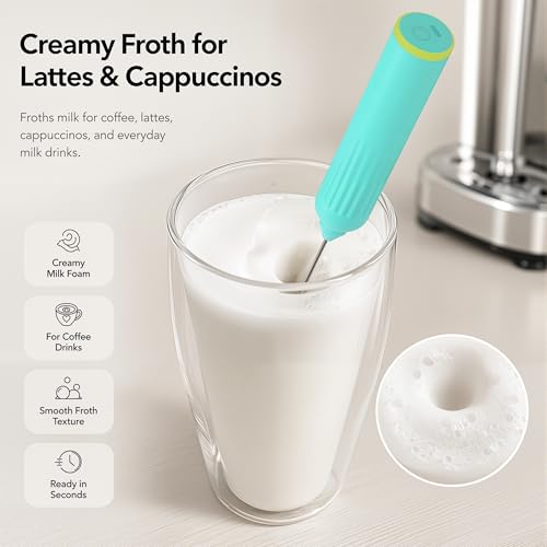 Milk Frother Handheld with 3 Stainless Steel Whisks