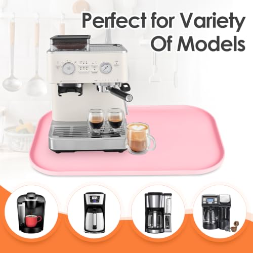 Silicone Coffee Maker Mat with Lip for Countertops