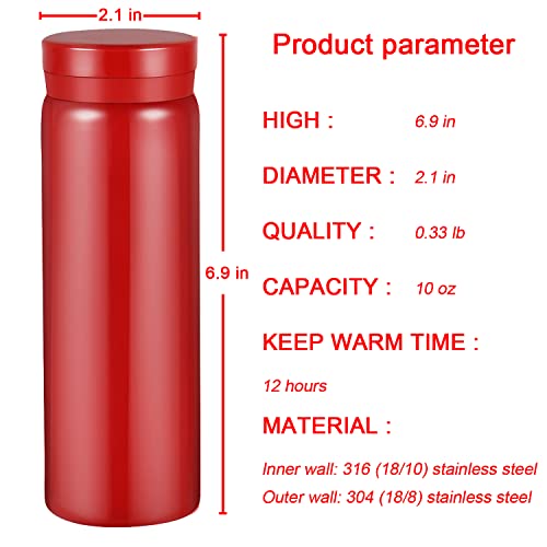 10oz Mini Water Bottle Stainless Steel Thermos Small Flask