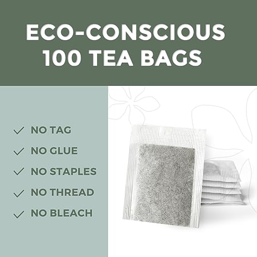 Organic Decaf Jasmine Green Tea Bags Flower (100 Count)