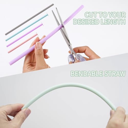 Silicone Reusable Straws with Case (7 Count)