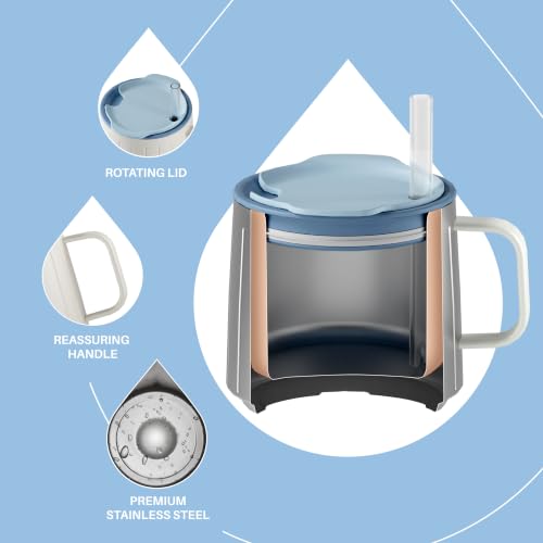 16 oz Insulated Coffee Mug with Handle and Lid