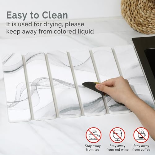 Small Stone Dish Drying Mat for Kitchen Counter (2 Count)
