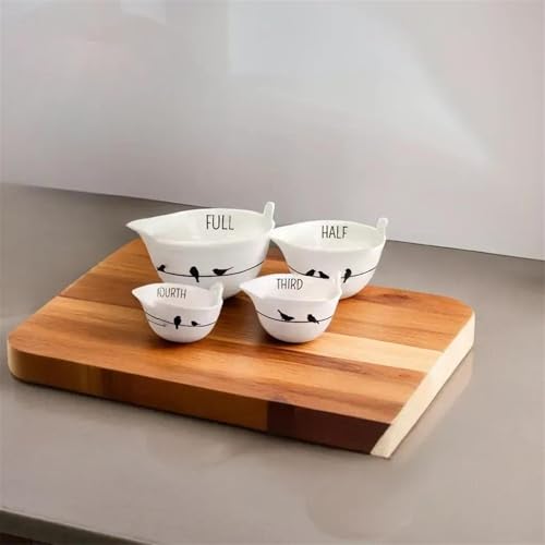 Bird Themed Ceramic Measuring Cups Set (4 Count)